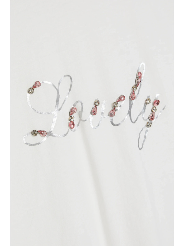 Moodo Póló nyomattal és korallal fehér Moodo