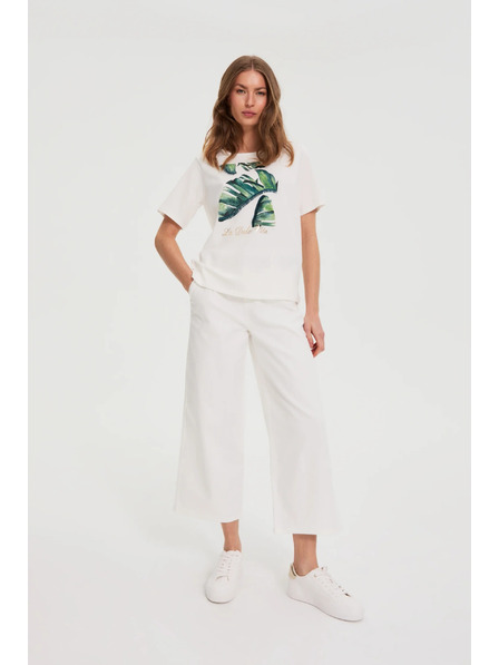 Moodo Fehér pamut blúz nyomattal Moodo