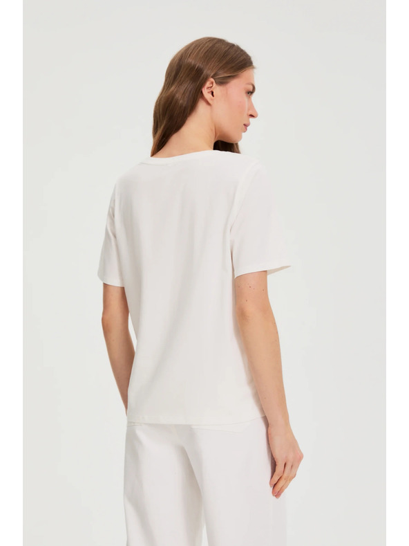 Moodo Fehér pamut blúz nyomattal Moodo