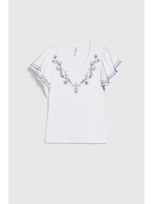 Moodo Fehér pamut blúz nyomattal Moodo