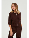 Moodo Kabát lenvászon anyaggal barna Moodo