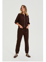 Moodo Kabát lenvászon anyaggal barna Moodo