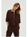 Moodo Kabát lenvászon anyaggal barna Moodo