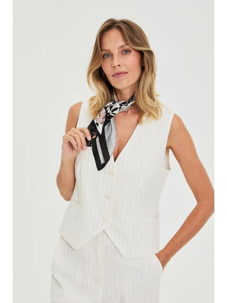 Moodo Mellény finom csíkozással fehér Moodo