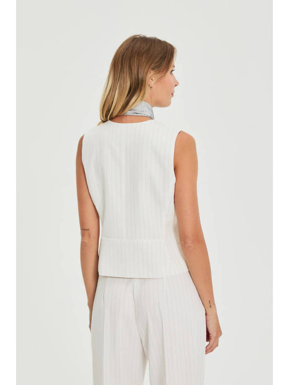 Moodo Mellény finom csíkozással fehér Moodo