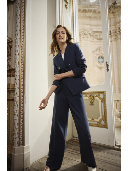 Moodo Kék kétsoros blazer dekoratív gombokkal Moodo