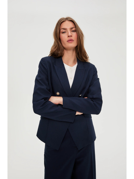 Moodo Kék kétsoros blazer dekoratív gombokkal Moodo