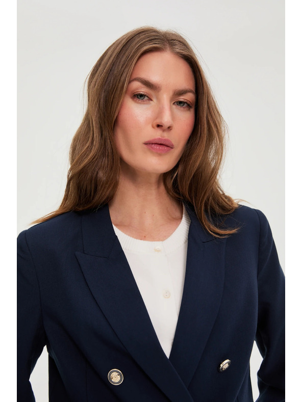 Moodo Kék kétsoros blazer dekoratív gombokkal Moodo