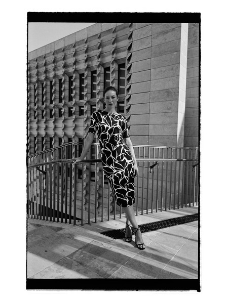 Moodo Mintás midi ruha bézs Moodo