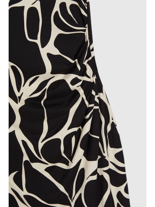 Moodo Mintás midi ruha bézs Moodo