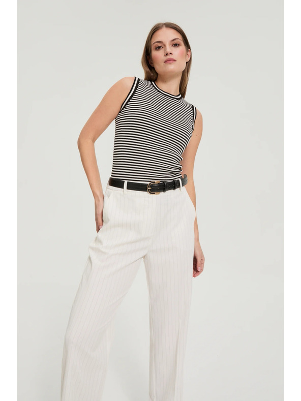 Moodo Fehér-fekete csíkos top Moodo