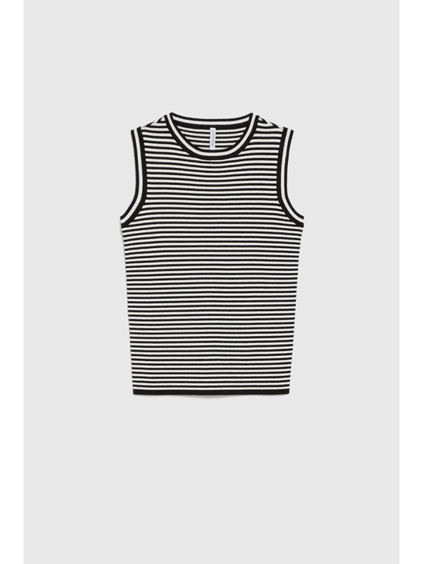 Moodo Fehér-fekete csíkos top Moodo