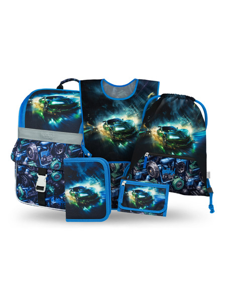 BAAGL  BAAGL SET 5 Zippy Versenyautó: aktatáska, tolltartó, zsák, kötény, pénztárca