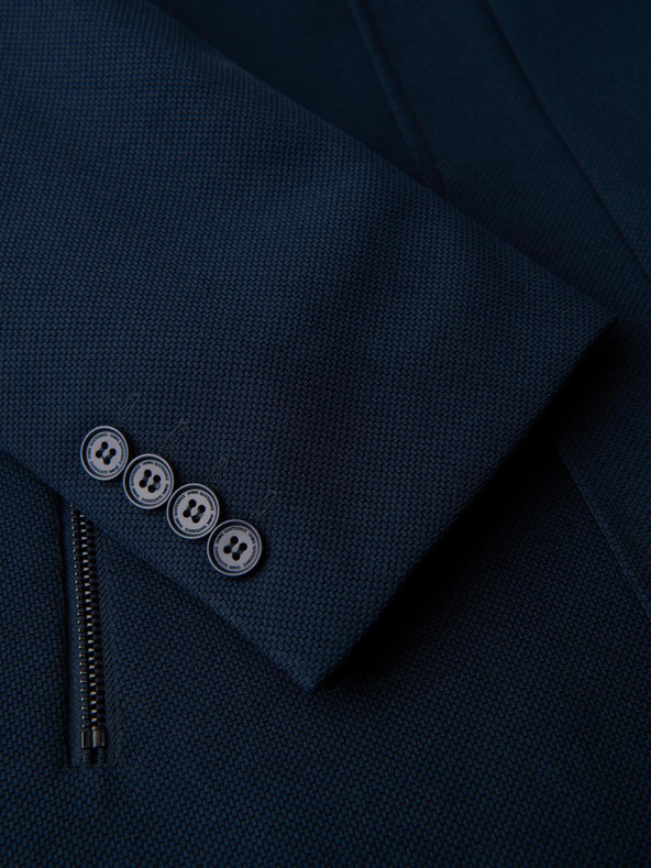 Ombre Clothing Férfi fitted strukturált kabát magas gallérral - sötétkék V2 OM-COWC-0136 Ombre Clothing