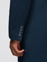 Ombre Clothing Férfi fitted strukturált kabát magas gallérral - sötétkék V2 OM-COWC-0136 Ombre Clothing