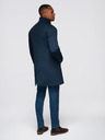 Ombre Clothing Férfi fitted strukturált kabát magas gallérral - sötétkék V2 OM-COWC-0136 Ombre Clothing