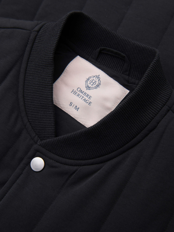 Ombre Clothing Férfi lezser ujjatlan mellény függőleges varrással - fekete V1 OM-JAVJ-0323 Ombre Clothing