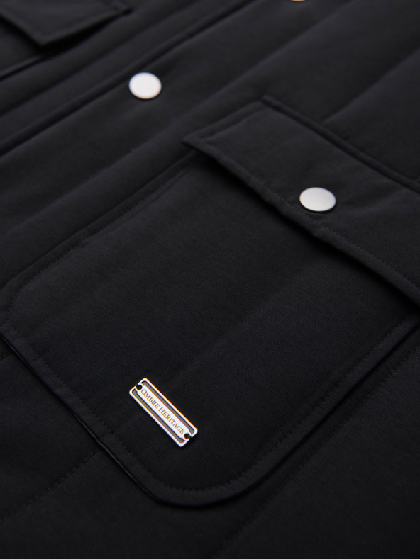 Ombre Clothing Férfi lezser ujjatlan mellény függőleges varrással - fekete V1 OM-JAVJ-0323 Ombre Clothing