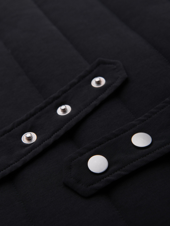 Ombre Clothing Férfi lezser ujjatlan mellény függőleges varrással - fekete V1 OM-JAVJ-0323 Ombre Clothing