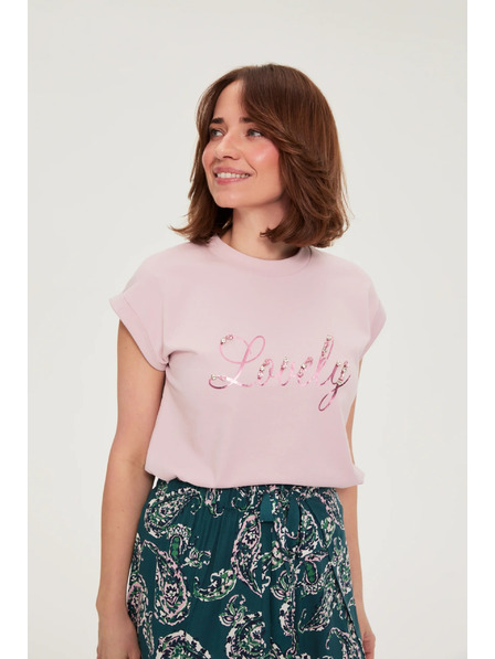 Moodo Blúz felírattal rózsaszín Moodo