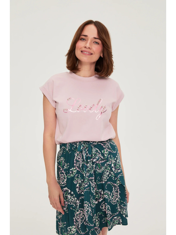 Moodo Blúz felírattal rózsaszín Moodo