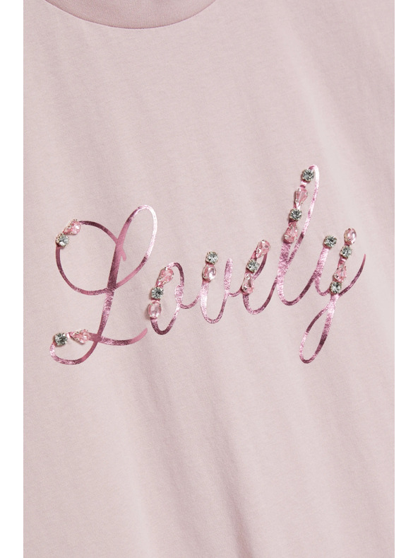 Moodo Blúz felírattal rózsaszín Moodo
