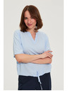 Moodo Viszkóz blúz kötéssel kék Moodo
