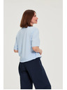 Moodo Viszkóz blúz kötéssel kék Moodo