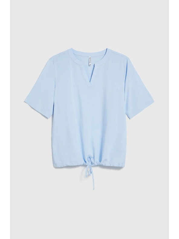Moodo Viszkóz blúz kötéssel kék Moodo