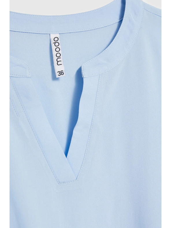 Moodo Viszkóz blúz kötéssel kék Moodo