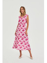 Moodo Midi ruha virágmintával rózsaszín Moodo