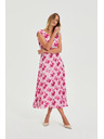 Moodo Midi ruha virágmintával rózsaszín Moodo