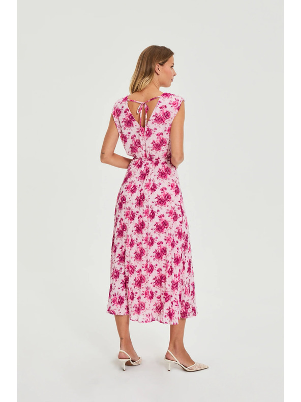 Moodo Midi ruha virágmintával rózsaszín Moodo