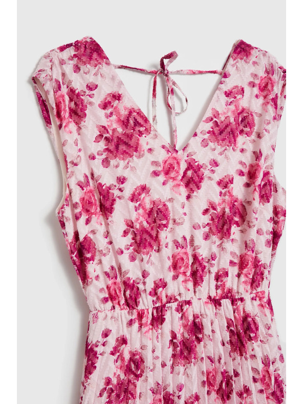 Moodo Midi ruha virágmintával rózsaszín Moodo