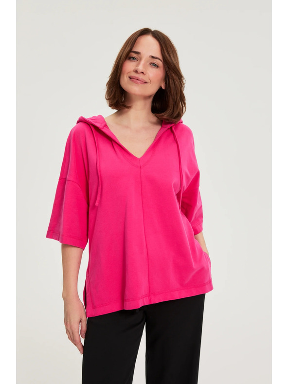 Moodo Kapucnis és rövid ujjú felső lila Moodo