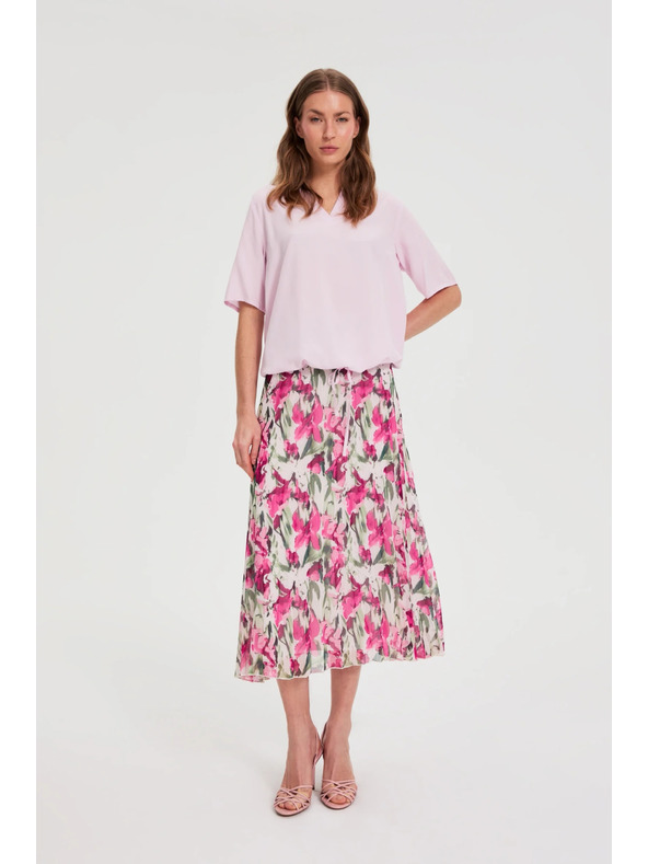 Moodo Mintás midi szoknya bézs Moodo