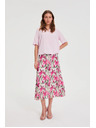 Moodo Mintás midi szoknya bézs Moodo
