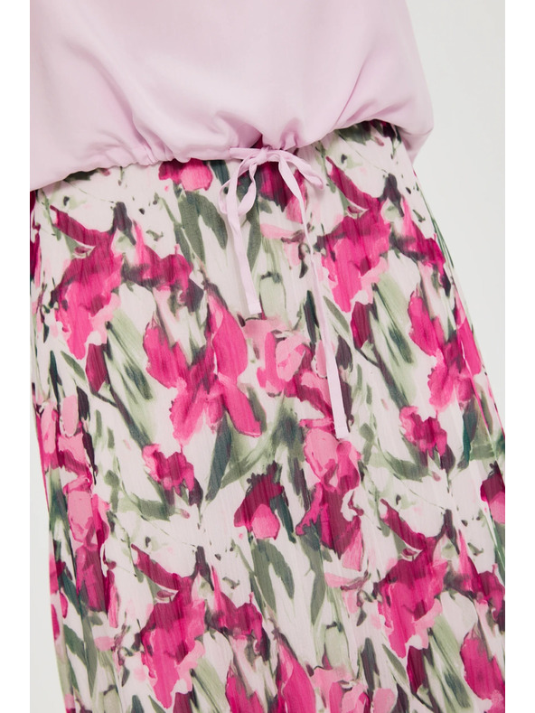 Moodo Mintás midi szoknya bézs Moodo