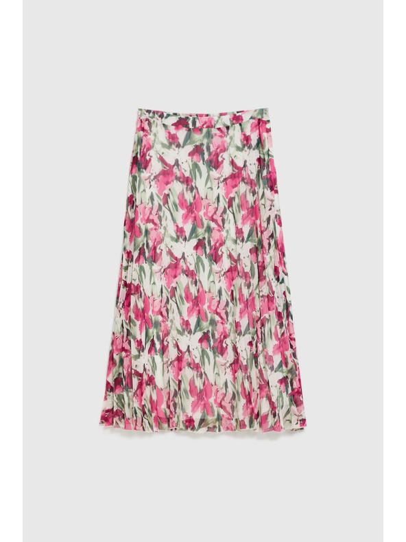 Moodo Mintás midi szoknya bézs Moodo