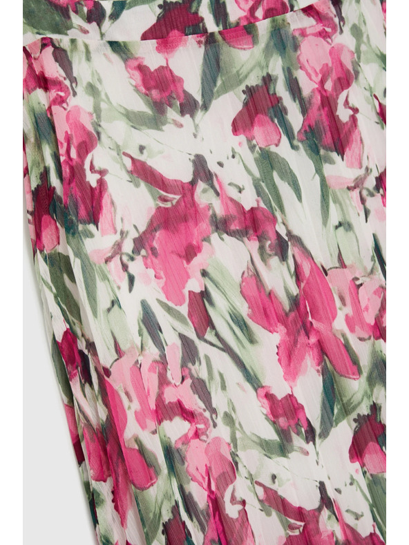 Moodo Mintás midi szoknya bézs Moodo