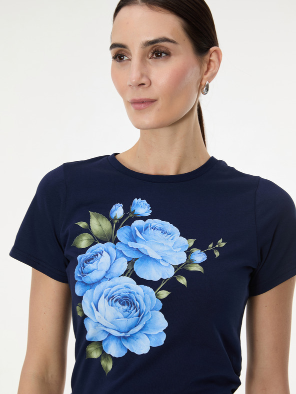 Orsay ORSAY Sötétkék női nyomott mintás póló