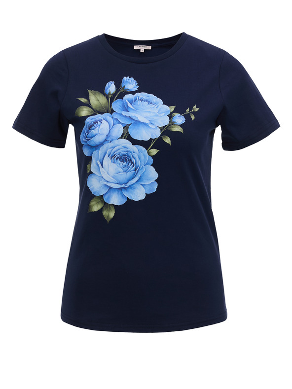 Orsay ORSAY Sötétkék női nyomott mintás póló