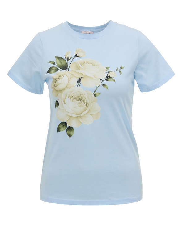 Orsay ORSAY Világoskék női nyomott mintás póló