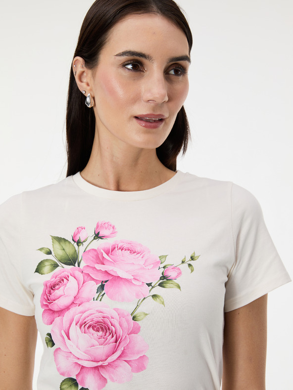 Orsay ORSAY Krémszínű női nyomott mintás póló