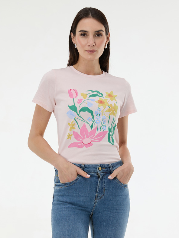 Orsay ORSAY Világos rózsaszín női nyomott mintás póló