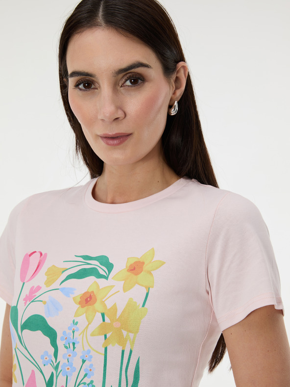 Orsay ORSAY Világos rózsaszín női nyomott mintás póló