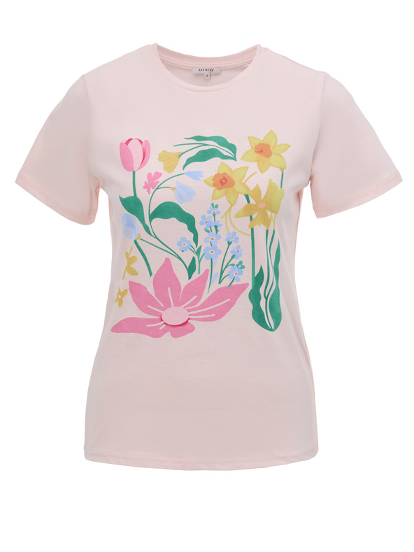 Orsay ORSAY Világos rózsaszín női nyomott mintás póló