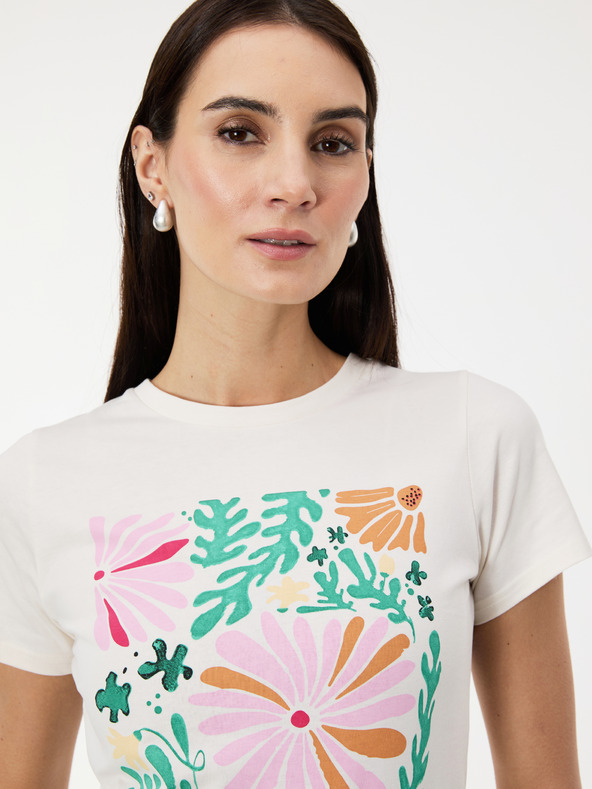 Orsay ORSAY Fehér női nyomott mintás póló