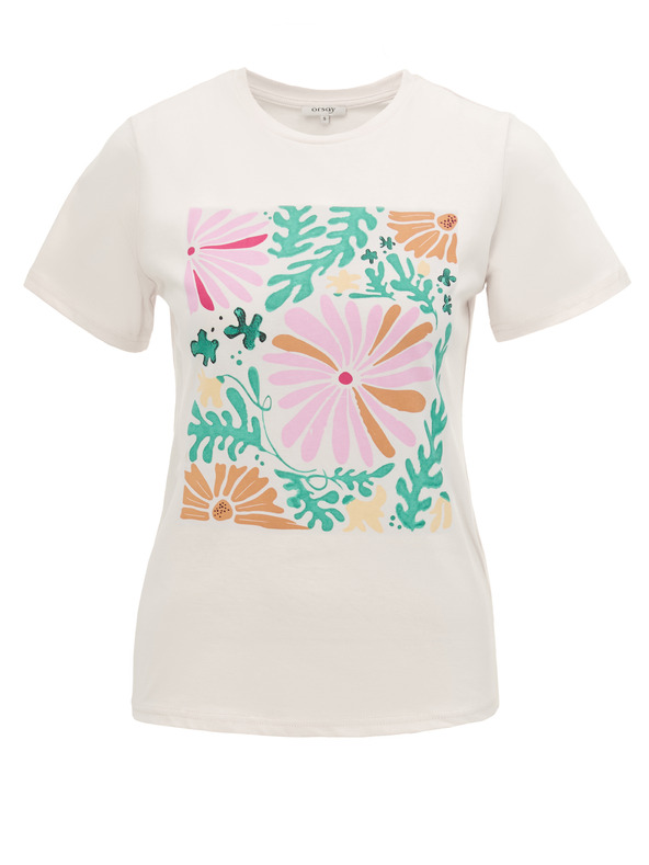 Orsay ORSAY Fehér női nyomott mintás póló
