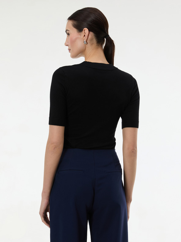 Orsay ORSAY fekete női rövid ujjú pulóver